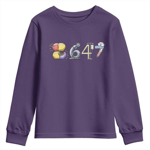 8647 Medical Professions Resist Graphic Youth Sweatshirt Healthcare Worker Freedom TS12 Purple Print Your Wear