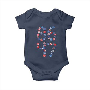 Red White Blue Seashell 8647 Baby Onesie Viral 2026 Beach Walk Satire Graphic TS12 Navy Print Your Wear