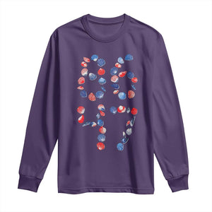 Red White Blue Seashell 8647 Long Sleeve Shirt Viral 2026 Beach Walk Satire Graphic TS12 Purple Print Your Wear