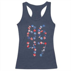 Red White Blue Seashell 8647 Racerback Tank Top Viral 2026 Beach Walk Satire Graphic TS12 Navy Print Your Wear
