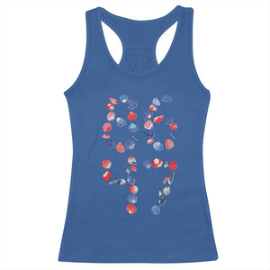Red White Blue Seashell 8647 Racerback Tank Top Viral 2026 Beach Walk Satire Graphic TS12 Royal Blue Print Your Wear