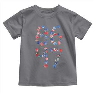 Red White Blue Seashell 8647 Toddler T Shirt Viral 2026 Beach Walk Satire Graphic TS12 Charcoal Print Your Wear