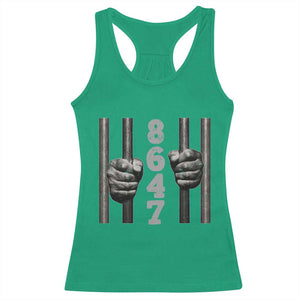 Funny 8647 Jail Racerback Tank Top Freedom Protest Satire Graphic Gift TS12 Irish Green Print Your Wear
