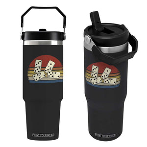 Vintage Domino Player 8647 Flip Straw Tumbler Board Game Subtle Protest TS12 One Size: 30 oz Black Print Your Wear