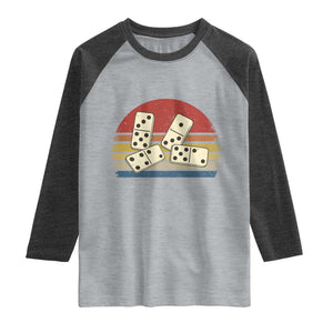 Vintage Domino Player 8647 Raglan Shirt Board Game Subtle Protest TS12 Heather Gray Heather Charcoal Print Your Wear