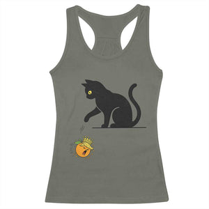 Funny No Kings Black Cat Racerback Tank Top Rebellious Cat Lover Gift TS12 Military Green Print Your Wear