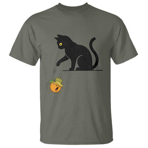 Funny No Kings Black Cat T Shirt Rebellious Cat Lover Gift TS12 Military Green Print Your Wear