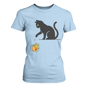 Funny No Kings Black Cat T Shirt For Women Rebellious Cat Lover Gift TS12 Light Blue Print Your Wear