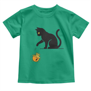 Funny No Kings Black Cat Toddler T Shirt Rebellious Cat Lover Gift TS12 Irish Green Print Your Wear