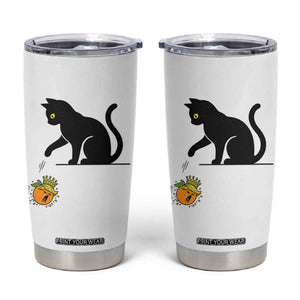 Funny No Kings Black Cat Tumbler Cup Rebellious Cat Lover Gift TS12 White Print Your Wear