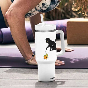 Funny No Kings Black Cat Tumbler With Handle Rebellious Cat Lover Gift TS12 Print Your Wear
