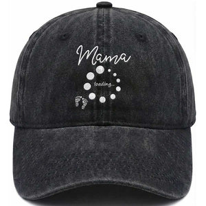Mama Loading 2026 Washed Cotton Baseball Cap Pregnancy Announcement Mothers Day TS12 Print Your Wear