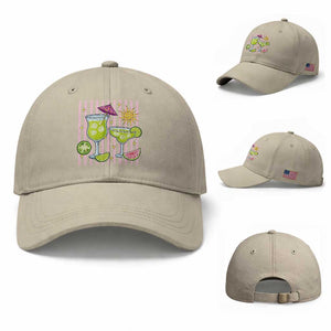 Tropical Margarita Summer Baseball Cap Beach Vacation Graphic TS12 Baseball Cap Universal Fit Beige Print Your Wear