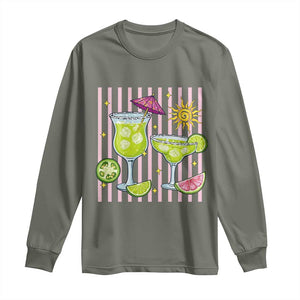 Tropical Margarita Summer Long Sleeve Shirt Beach Vacation Graphic TS12 Military Green Print Your Wear
