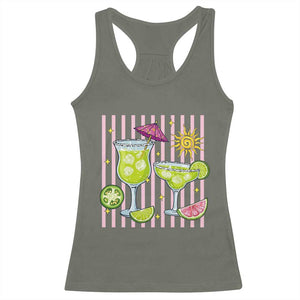Tropical Margarita Summer Racerback Tank Top Beach Vacation Graphic TS12 Military Green Print Your Wear