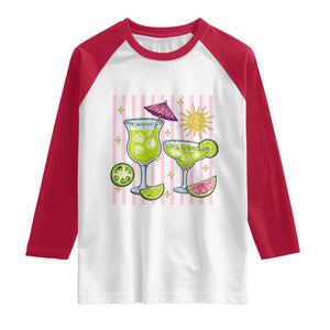 Tropical Margarita Summer Raglan Shirt Beach Vacation Graphic TS12 White Red Print Your Wear