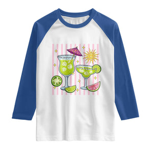 Tropical Margarita Summer Raglan Shirt Beach Vacation Graphic TS12 White Royal Print Your Wear