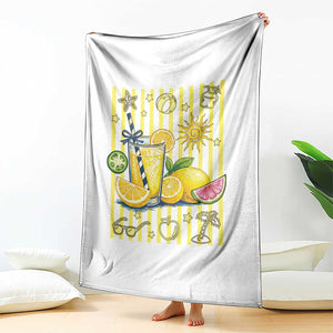 Striped Summer Lemonade Throw Blanket Preppy Brushstroke Aesthetic Graphic TS12 Print Your Wear
