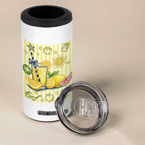 Striped Summer Lemonade 4 in 1 Can Cooler Tumbler Preppy Brushstroke Aesthetic Graphic TS12 Print Your Wear