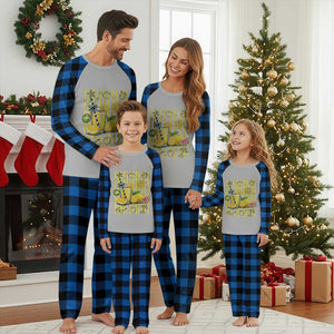 Striped Summer Lemonade Plaid Pajama Set Preppy Brushstroke Aesthetic Graphic TS12 Blue Plaid Print Your Wear
