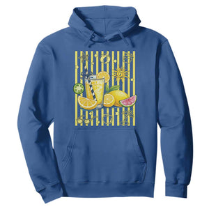 Striped Summer Lemonade Hoodie Preppy Brushstroke Aesthetic Graphic TS12 Royal Blue Print Your Wear