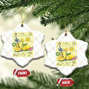Striped Summer Lemonade Ceramic Ornament Preppy Brushstroke Aesthetic Graphic TS12 Print Your Wear
