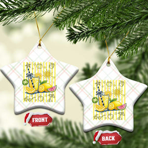 Striped Summer Lemonade Ceramic Ornament Preppy Brushstroke Aesthetic Graphic TS12 Print Your Wear