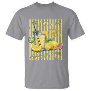 Striped Summer Lemonade T Shirt Preppy Brushstroke Aesthetic Graphic TS12 Sport Gray Print Your Wear