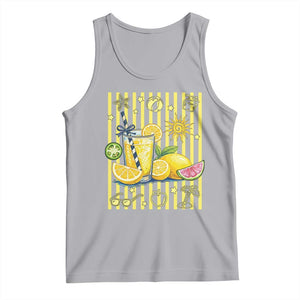 Striped Summer Lemonade Tank Top Preppy Brushstroke Aesthetic Graphic TS12 Athletic Heather Print Your Wear