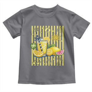 Striped Summer Lemonade Toddler T Shirt Preppy Brushstroke Aesthetic Graphic TS12 Charcoal Print Your Wear