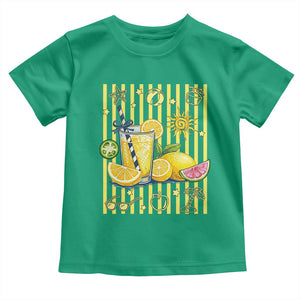 Striped Summer Lemonade Toddler T Shirt Preppy Brushstroke Aesthetic Graphic TS12 Irish Green Print Your Wear