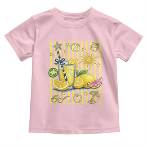 Striped Summer Lemonade Toddler T Shirt Preppy Brushstroke Aesthetic Graphic TS12 Light Pink Print Your Wear