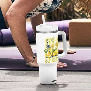 Striped Summer Lemonade Tumbler With Handle Preppy Brushstroke Aesthetic Graphic TS12 Print Your Wear