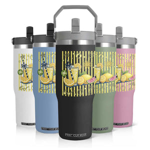 Striped Summer Lemonade Flip Straw Tumbler Preppy Brushstroke Aesthetic Graphic TS12 Print Your Wear