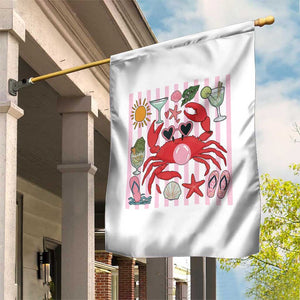 Funny Crab Tropical Summer Vacation Gift Garden Flag Striped Summer Beach Vibes TS12 Print Your Wear