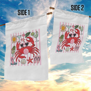 Funny Crab Tropical Summer Vacation Gift Garden Flag Striped Summer Beach Vibes TS12 Print Your Wear