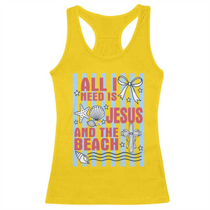 All I Need Is Jesus And The Beach Racerback Tank Top Striped Christian Summer Graphic TS12 Daisy Print Your Wear