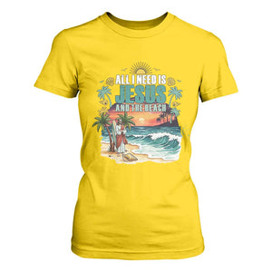 All I Need Is Jesus And The Beach T Shirt For Women Christian Summer Faith Graphic TS12 Daisy Print Your Wear