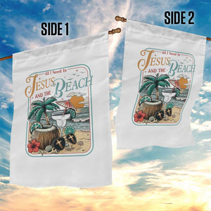 Funny Christian Beach Gift Garden Flag All I Need Is Jesus And The Beach TS12 Print Your Wear