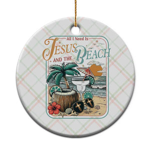 Funny Christian Beach Gift Ceramic Ornament All I Need Is Jesus And The Beach TS12 1pc Christmas Plaid Print Your Wear
