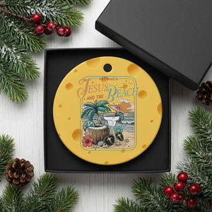 Funny Christian Beach Gift Ceramic Ornament All I Need Is Jesus And The Beach TS12 1pc Yellow Cheese Print Your Wear