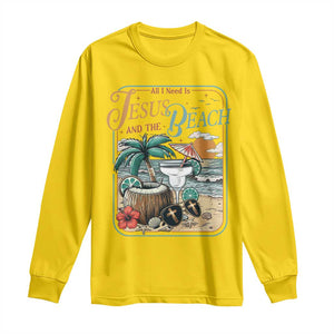 Funny Christian Beach Gift Long Sleeve Shirt All I Need Is Jesus And The Beach TS12 Daisy Print Your Wear