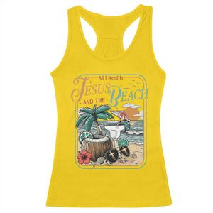 Funny Christian Beach Gift Racerback Tank Top All I Need Is Jesus And The Beach TS12 Daisy Print Your Wear