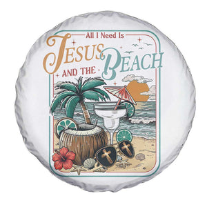 Funny Christian Beach Gift Spare Tire Cover All I Need Is Jesus And The Beach TS12 Print Your Wear