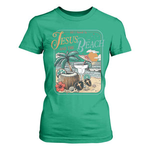 Funny Christian Beach Gift T Shirt For Women All I Need Is Jesus And The Beach TS12 Irish Green Print Your Wear