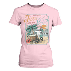 Funny Christian Beach Gift T Shirt For Women All I Need Is Jesus And The Beach TS12 Light Pink Print Your Wear