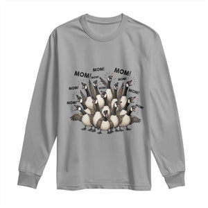 Silly Goose Mom Long Sleeve Shirt Funny Parenting Chaos Motherhood TS12 Sport Gray Print Your Wear