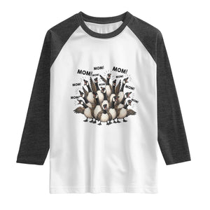 Silly Goose Mom Raglan Shirt Funny Parenting Chaos Motherhood TS12 White Heather Charcoal Print Your Wear