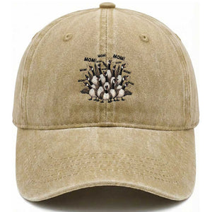 Silly Goose Mom Washed Cotton Baseball Cap Funny Parenting Chaos Motherhood TS12 Print Your Wear