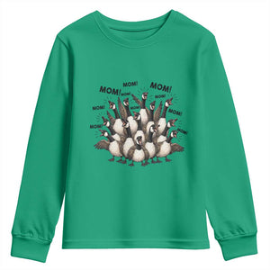 Silly Goose Mom Youth Sweatshirt Funny Parenting Chaos Motherhood TS12 Irish Green Print Your Wear